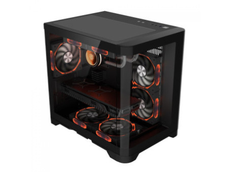Gabinete Gamer SuperFrame Prime, Mid Tower, Vidro Temperado, M-ATX, Preto, Sem Fonte, Sem Fan