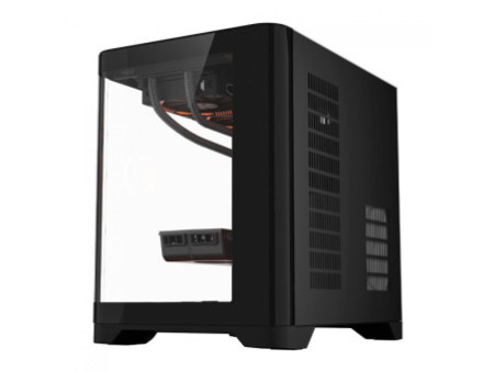 Gabinete Gamer SuperFrame Power Cube, Mid Tower, Vidro Temperado, EATX, Black/Red, Sem Fonte, Sem Fan