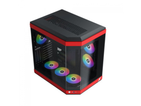 Gabinete Gamer SuperFrame Power Cube, Mid Tower, Vidro Temperado, EATX, Black, Sem Fonte, Sem Fan