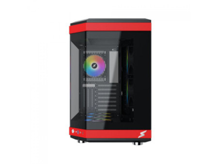 Gabinete Gamer SuperFrame Power Cube, Mid Tower, Vidro Temperado, EATX, Black, Sem Fonte, Sem Fan