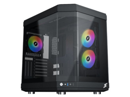 Gabinete Gamer SuperFrame Power Cube, Mid Tower, Vidro Temperado, EATX, Black, Sem Fonte, Com 6 Fans