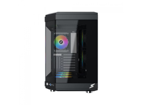 Gabinete Gamer SuperFrame Power Cube, Mid Tower, Vidro Temperado, EATX, Black, Sem Fonte, Com 6 Fans