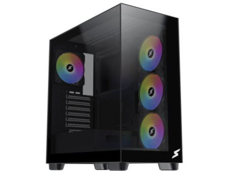 Gabinete Gamer SuperFrame Ragnarok, Mid Tower, Vidro Temperado, M-ATX, Black, Sem Fonte, Com 4 Fans