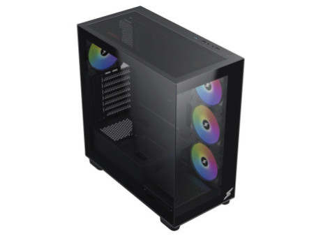 Gabinete Gamer SuperFrame Ragnarok, Mid Tower, Vidro Temperado, M-ATX, Black, Sem Fonte, Com 4 Fans