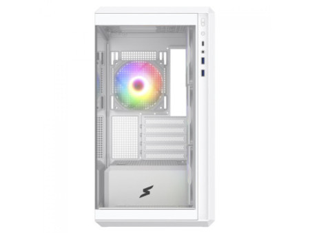 Gabinete Gamer SuperFrame Power Cube, Mid Tower, Vidro Temperado, EATX, White, Sem Fonte, Sem Fan
