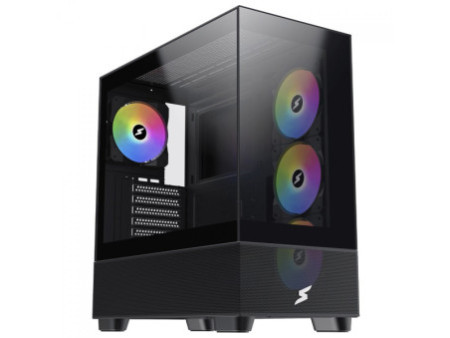 Gabinete Gamer SuperFrame Detonator, Black, Mid Tower, Vidro Temperado, E-ATX, Sem Fonte, Com 4 Fans