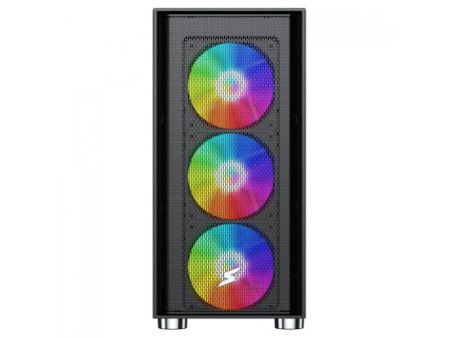 Gabinete Gamer SuperFrame Venon, RGB, Mid Tower, Vidro Temperado, E-ATX, Black, Sem Fonte, Com 3 Fans