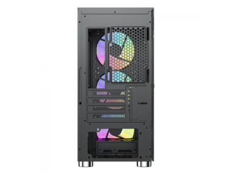 Gabinete Gamer SuperFrame Venon, RGB, Mid Tower, Vidro Temperado, E-ATX, Black, Sem Fonte, Com 3 Fans