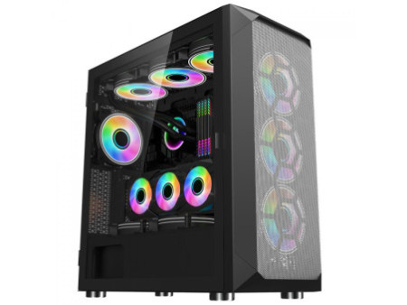 Gabinete Gamer SuperFrame Venon, RGB, Mid Tower, Vidro Temperado, E-ATX, White, Sem Fonte, Com 3 Fans