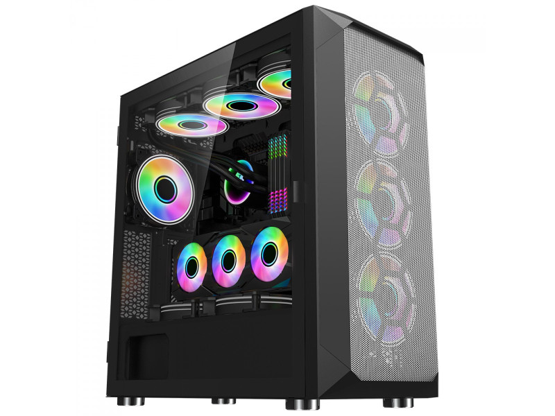 Gabinete Gamer SuperFrame Venon, RGB, Mid Tower, Vidro Temperado, E-ATX, White, Sem Fonte, Com 3 Fans