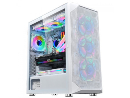 Gabinete Gamer SuperFrame Cube, Mid Tower, Vidro Temperado, ATX, Black, Sem Fonte, Com 10 Fans ARGB