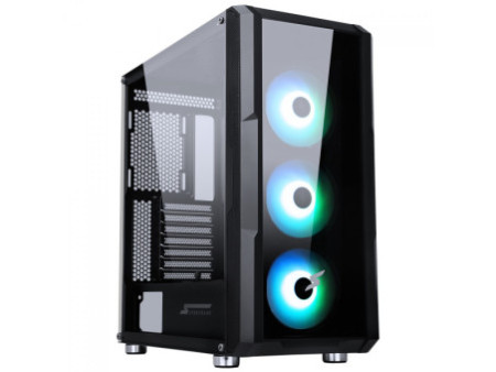 Gabinete Gamer SuperFrame Flow, Mid Tower, RGB, Vidro Temperado, ATX, Black, Sem Fonte, Com 3 Fans