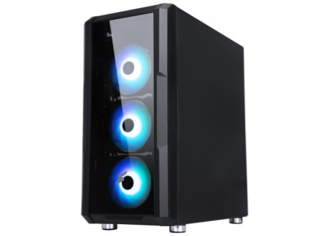 Gabinete Gamer SuperFrame Flow, Mid Tower, RGB, Vidro Temperado, ATX, Black, Sem Fonte, Com 3 Fans