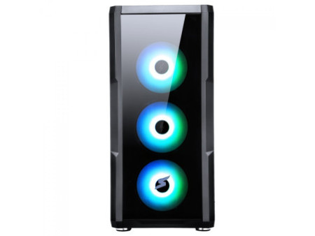 Gabinete Gamer SuperFrame Flow, Mid Tower, RGB, Vidro Temperado, ATX, Black, Sem Fonte, Com 3 Fans