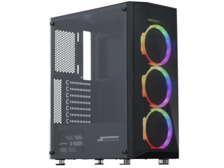 Gabinete Gamer Thermaltake AH T200 Black, Mid Tower, Vidro Temperado, mATX, Sem Fonte, Sem Fan, Preto, CA-1R4-00S1WN-00
