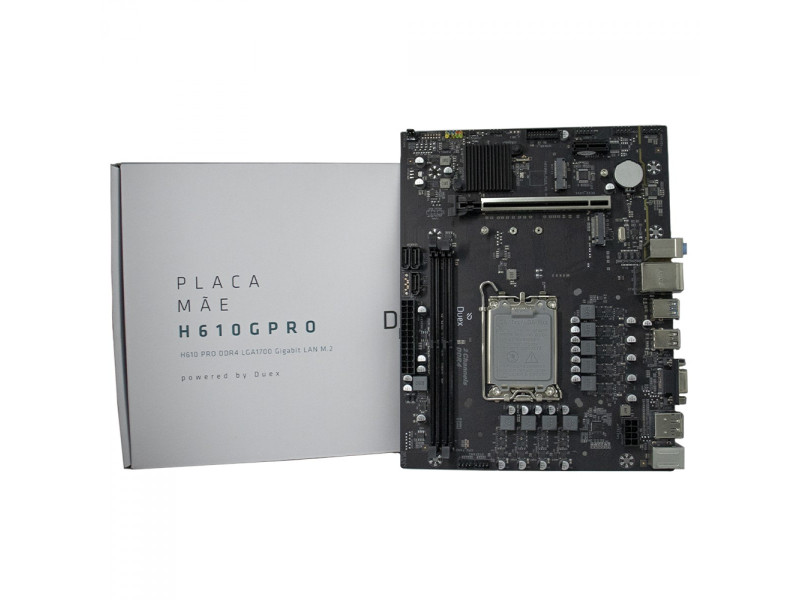 Placa Mãe Duex DXMBH610GPRO, Chipset H610, Intel LGA 1700, MATX, DDR4