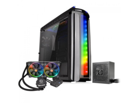 Gabinete Gamer Thermaltake The Tower 200 Turquoise, Mini Tower, Vidro Temperado, Mini-ITX, Blue, Sem Fonte, Com 2 Fans, CA-1X9-0