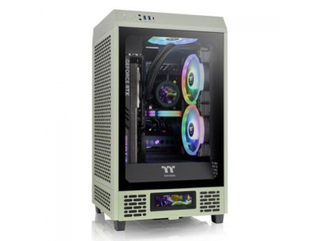 Gabinete Gamer Thermaltake The Tower 200 Racing Green, Mini Tower, Vidro Temperado, Mini-ITX, Sem Fonte, Com 2 Fans, CA-1X9-00SC