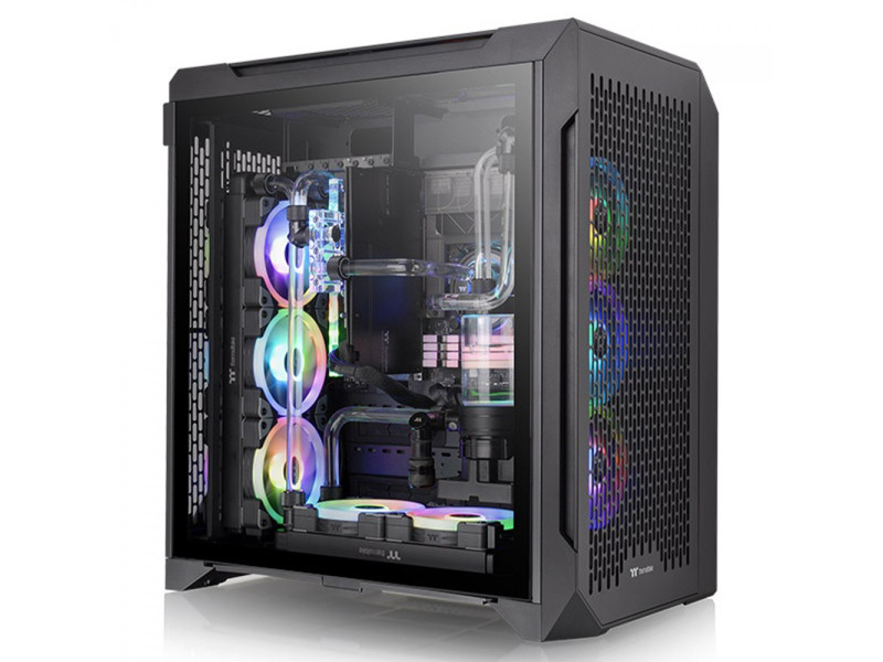 Gabinete Gamer Thermaltake The Tower 500, Mid Tower, Vidro Temperado, E-ATX, Black, Sem Fonte, Com 2 Fans, CA-1X1-00M1WN-00