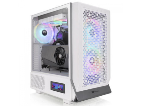 Gabinete Gamer Thermaltake H570 TG ARGB Snow, Mid Tower, Vidro Temperado, White, E-ATX, Sem Fonte, Com 3 Fans, CA-1T9-00M6WN-01