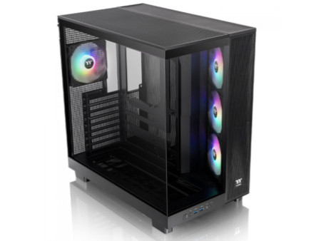 Gabinete Gamer Thermaltake The Tower 600, Mid Tower, Vidro Temperado, ATX, Sem Fonte, Com 2 Fans, Preto, CA-1Z1-00M1WN-00