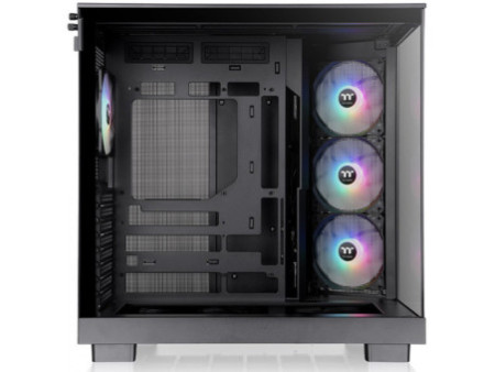 Gabinete Gamer Thermaltake The Tower 600, Mid Tower, Vidro Temperado, ATX, Sem Fonte, Com 2 Fans, Preto, CA-1Z1-00M1WN-00