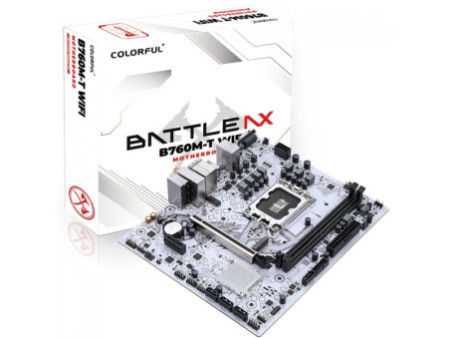Placa Mãe Colorful Battle-AX B760M-T WiFi V20, Chipset B760, Intel LGA 1700, MATX, DDR4, Branco