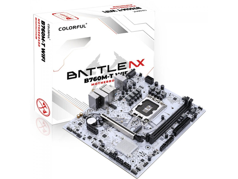 Placa Mãe Colorful Battle-AX B760M-T WiFi V20, Chipset B760, Intel LGA 1700, MATX, DDR4, Branco