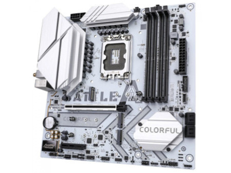 Placa Mãe Colorful Battle-AX B760M White WiFi V20, Chipset B760, Intel LGA 1700, MATX, DDR4