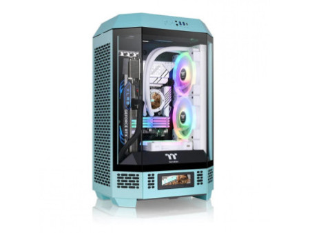 Gabinete Gamer Thermaltake The Tower 200, Mini Tower, Vidro Temperado, Mini-ITX, Black, Sem Fonte, Com 2 Fans, CA-1X9-00S1WN-00