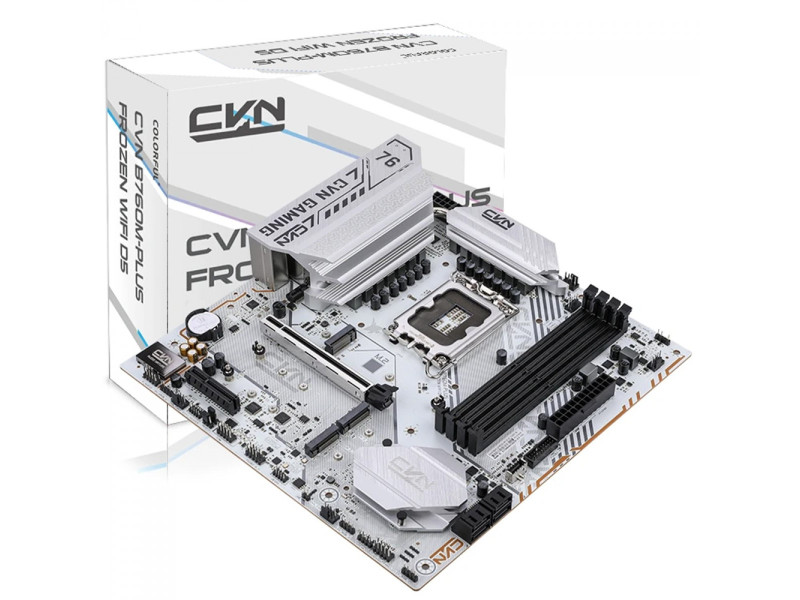 Placa Mãe Colorful CVN B760M-Plus Frozen WiFi D5 V20, Chipset B760, Intel LGA 1700, MATX, DDR5, Branco