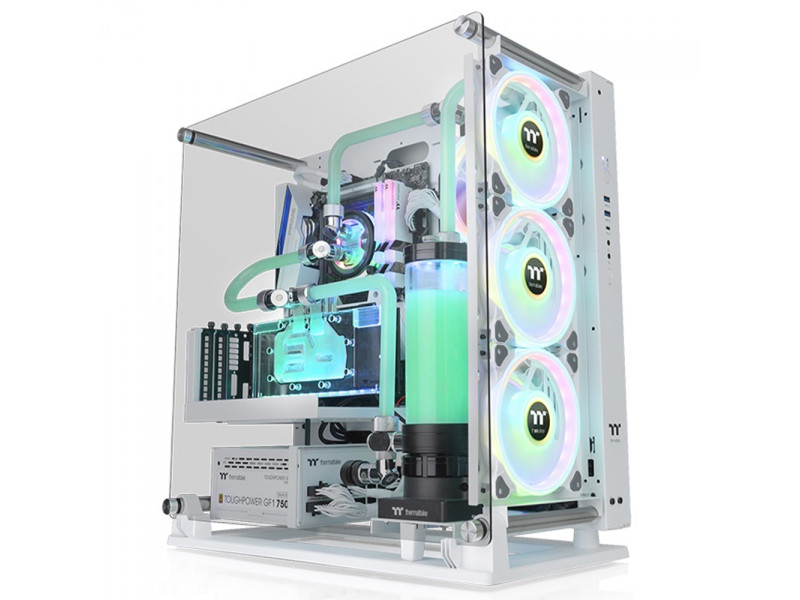 Gabinete Gamer Thermaltake Divider 370 TG ARGB, Black, Mid Tower, Vidro Temperado, E-ATX, Sem Fonte, Com 3 Fans, CA-1S4-00M1WN-0