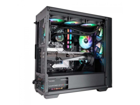 Gabinete Gamer Thermaltake Ceres 300 TG ARGB, Mid Tower, Vidro Temperado, E-ATX, Black, Sem Fonte, Com 3 Fans, CA-1Y2-00M1WN-00