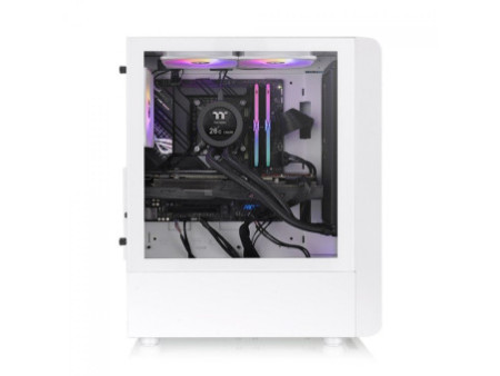 Gabinete Gamer Thermaltake Divider 370 TG ARGB, Snow, Mid Tower, Vidro Temperado, E-ATX, Sem Fonte, Com 3 Fans, CA-1S4-00M6WN-00