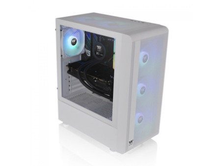 Gabinete Gamer Thermaltake Divider 370 TG ARGB, Snow, Mid Tower, Vidro Temperado, E-ATX, Sem Fonte, Com 3 Fans, CA-1S4-00M6WN-00