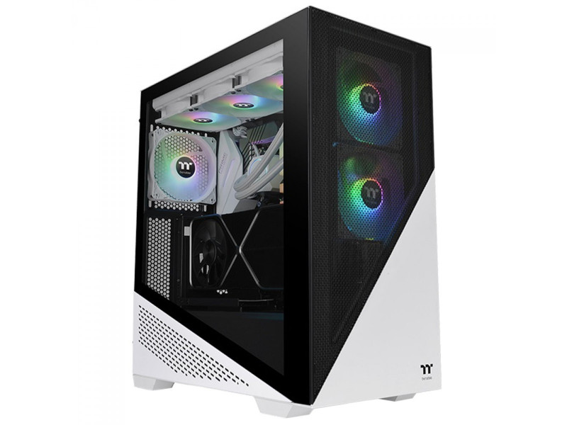 Gabinete Gamer Thermaltake H570 TG ARGB, Mid Tower, Vidro Temperado, Black, E-ATX, Sem Fonte, Com 3 Fans, CA-1T9-00M1WN-01