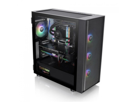 Gabinete Gamer Thermaltake S200 TG ARGB, Mid Tower, Vidro Temperado, ATX, Black, Com Fonte 650W, Com 4 Fans, CA-3X2-65M1WZ-00