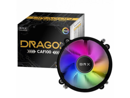 Cooler Para Processador BRX Glow Ice CAF103, RGB, 90mm, Intel-AMD, Preto