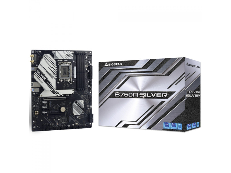 Placa Mãe Biostar B760A-Silver, Chipset B760, Intel LGA 1700, ATX, DDR5