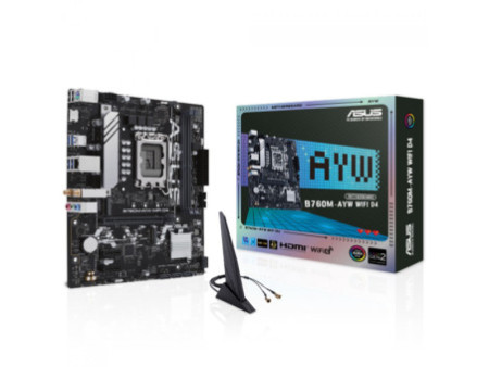 Placa Mãe Asus B760M-AYW WIFI D4, Chipset B760, Intel LGA 1700, mATX, DDR4, 90MB1EA0-M1EAY0