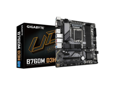 Placa Mãe Gigabyte B760M D3H, Chipset B760, Intel LGA 1700, M-ATX, DDR5