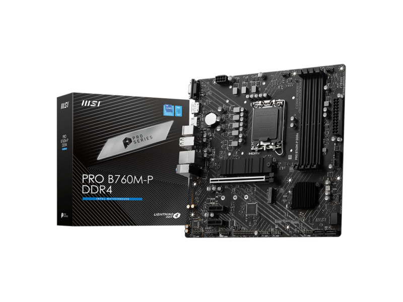Placa Mãe MSI PRO B760M-P DDR4, Chipset B760, Intel LGA 1700, mATX, DDR4