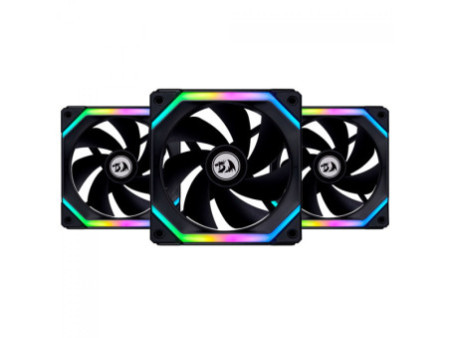 Kit Fan Com 3 Unidades Gamer Ninja Shimo, ARGB, 120mm, Com Controladora, Preto, GN-FN-SMK12AB