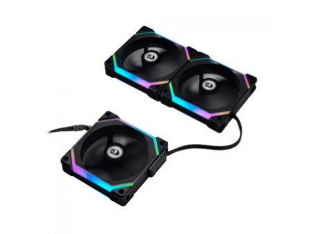 Kit Fan Com 3 Unidades Gamer Ninja Shimo, ARGB, 120mm, Com Controladora, Preto, GN-FN-SMK12AB
