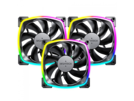 Cooler Para Gabinete Montech RX140 PWM, ARGB, 140mm, Reverso, White