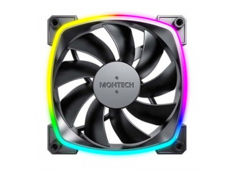 Cooler Para Gabinete Montech RX140 PWM, ARGB, 140mm, Reverso, White