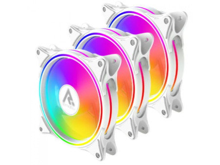 Kit Fan Com 3 Unidades Ryvel Frost White, ARGB, 120mm, Com Controladora, Branco, RY-FN-FT-WT