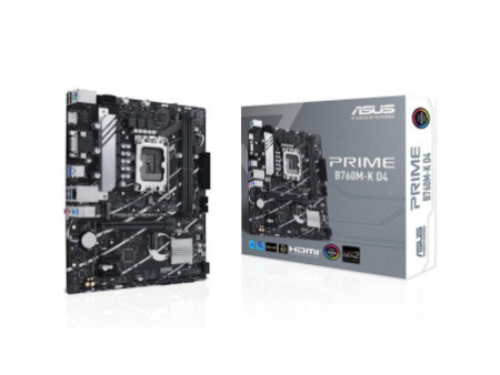Placa Mãe Asus PRIME B760M-K D4, Chipset B760, Intel LGA 1700, mATX, DDR4, 90MB1DS0-M1EAY0
