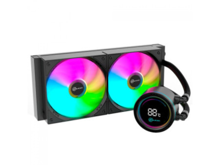 Water Cooler Kalkan Alpha 360 ARGB, 360mm, Com Display, Intel-AMD, Preto, KLK00048