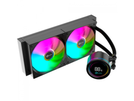 Water Cooler Kalkan Alpha 360 ARGB, 360mm, Com Display, Intel-AMD, Preto, KLK00048